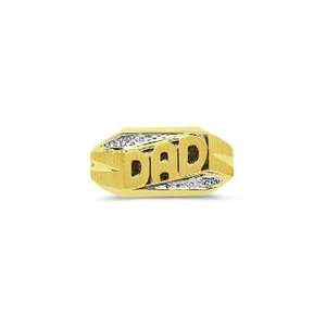  0.01 Cts Diamond Dads Ring in 14K Yellow Gold 9.0 Jewelry