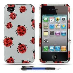 Spot Diamond Rhinestone Red Ladybug On Silver Design Snap On Protector 