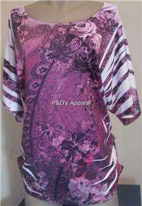 Womens Plus Size Bellezza Clothing Purple 2XL Shirt Top Blouse  