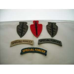  Set of 6 US Army Special Forces Patches & Tabs Everything 