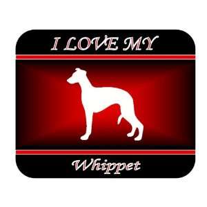  I Love My Whippet Dog Mouse Pad   Red Design Everything 