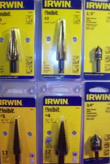 IRWIN 6pc. UNIBIT AND COUNTERSINK BITS   PLASTIC~METAL~PVC~WOOD 