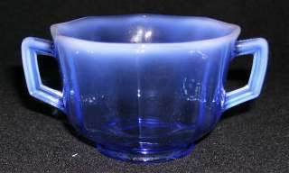 Imperial elegant glass blue opalescent OCTAGON set, 21p.  