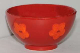 Waechtersbach Germany Pottery Bowl Cherry Red Orange Flower Cereal 