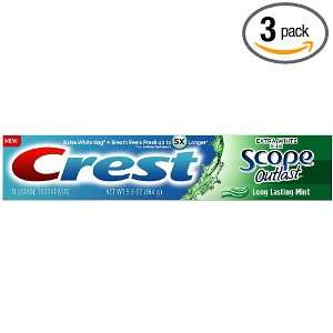 Crest Scope Outlast Toothpaste   Extra White Plus   Long Lasting Mint 
