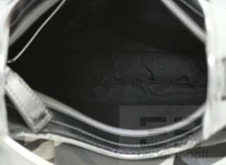 Burberry Black Beat Check Canvas & Metallic Silver Leather Hobo Bag 