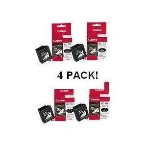  Canon BC 02 Black Ink Jet Cartridge (4 PACK) Office 