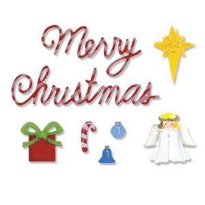   Die Set 3PK   Christmas Ornaments & Phrase Set Arts, Crafts & Sewing