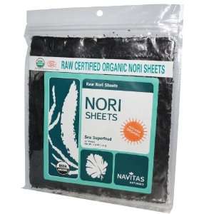 Raw Certified Organic Nori Sheets, 10 Sheets, 0.9 oz (25 g)  