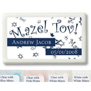 Wedding Favors Blue Bar Bat Mitzvah Mazel Tov Design Personalized Mint 