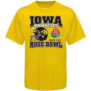  Iowa Hawkeyes Youth Gold 2010 Rose Bowl Bound T shirt 