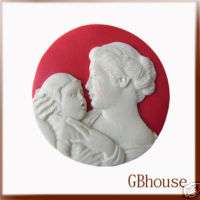 Mother & Child Silicone push mold polymer clay CameoIII  