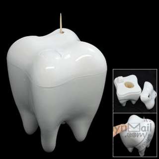 GIFT IDEA Tooth Shape Auto Plastic Toothpick Tube Box  