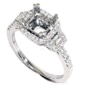 Pompeii3 Inc. 18k White Gold .54ct Diamond Semi Mount Engagement Ring 