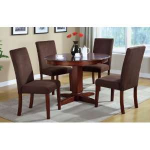com Dining Table with Wood Top and 4 High Back Microfiber Seat Chairs 