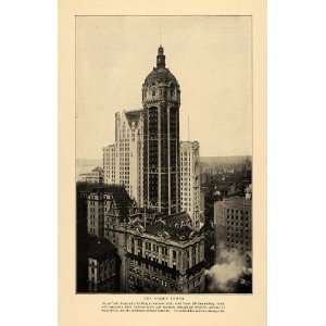  1908 Print Singer Tower Building New York Architecture 
