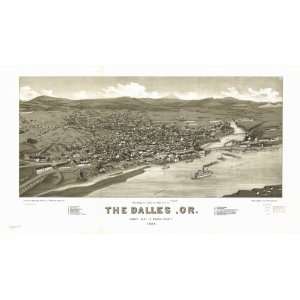  1884 map of Dalles, Oregon