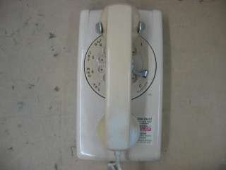 Bell Systems White Rotary Dial Wall Mount Telephone  