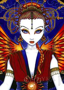 Solar Sun Goddess Fire Angel Fairy OOAK ACEO Solara CU  