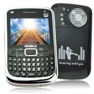   Tri Sim AT&T Analog TV Qwerty Keyboard Cell Phone GSM Q9 Black  