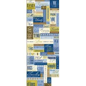  K&Company Blue Awning Words & Phrases Embossed Stickers 