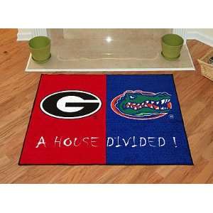 House Divided Florida Georgia Accent Rug   NCAA Rivalry Large Floor 