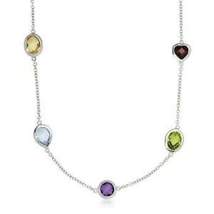  Multi Gem Station Necklace In Sterling Silver Jewelry