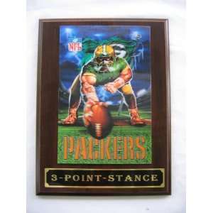    Green Bay Packers 3D Plaque   3 Point Stance