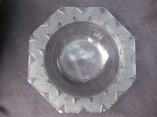 10 1/2 Old LALIQUE France CHANTILLY Glass Coupe Bowl  