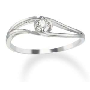  14k White Gold Diamond Promise Ring Size 7 Jewelry
