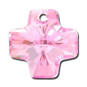  20mm Swarovski® #6866 Crystal Light Rose Faceted Cross 