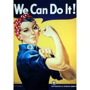   Wood Framed Poster   Rosie the Riveter   We Can Do It 