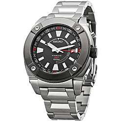 Seiko Mens Stainless Steel GMT Kinetic Watch  