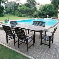 Delahey 6 Piece Patio Dining Set Home Outdoor Furniture Table, Chairs 