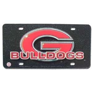  Chroma Georgia Bulldogs Black Plastic License Plate W/Red 