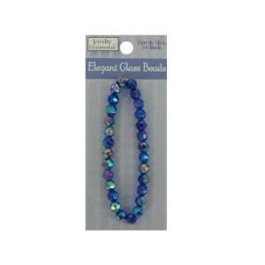  Bulk Pack of 24   blue faceted glass beads (Each) By Bulk 