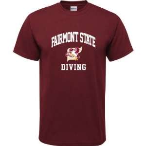  Fairmont State Fighting Falcons Maroon Youth Diving Arch T 