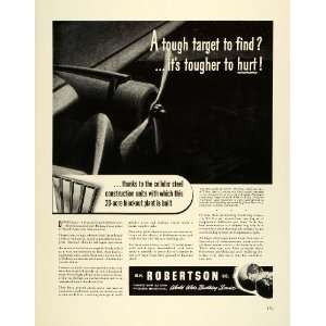 1941 Ad H H Robertson Cellular Steel Units Roof Walls Vintage Airplane 