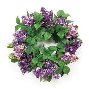   Artificial Silk Flower Lilac Wreaths 20   Unlit