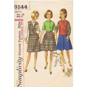  Simplicity 6144 Vintage Sewing Pattern Sub Teens Jumper 