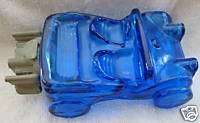 AVON DUNE BUGGY BLUE GLASS COLLECTIBLE COLOGNE BOTTLE  