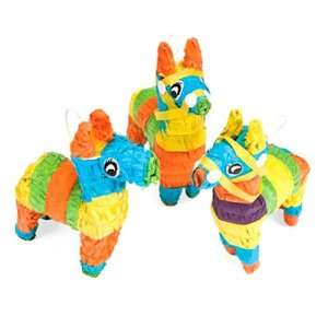  Mini Hollow Donkey Shaped Pinatas (3pc) Toys & Games