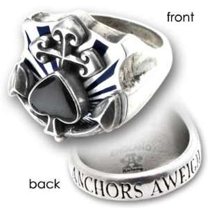 Anchors Aweigh Ring with Cross and Clover Leaf Design   Hand Cast in 