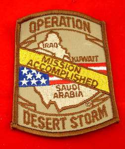 Operation Desert Storm Mission Accomplished patch  