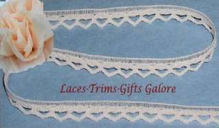 15 Yards Ecru 3/8 Crochet Design Lace Trim Style M34V  
