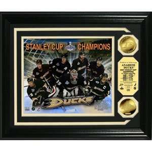 Anaheim Ducks 2007 Stanley Cup Champions Team Force Gold Coin Photo 