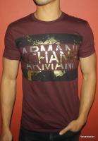 NEW AX ARMANI EXCHANGE MUSCLE SLIM FIT T SHIRT GRAPHICS BURGUNDY MENS 
