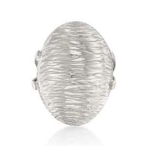  Italian Sterling Silver Textured Dome Ring Jewelry