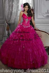 Formal beaded Quinceanera Dresses Bride Wedding Gown Evening Prom 