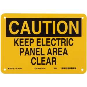  Hazard Sign, Header Caution, Legend Keep Electric Panel Area Clear